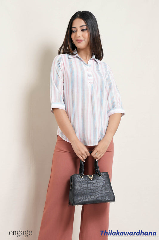 Engage Dreamy Pastel Stripes Top