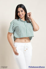 Engage Verde Stripe Elegance Top