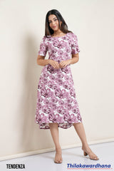 Tendenza Asymmetrical Hemline Midi Dress