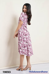 Tendenza Asymmetrical Hemline Midi Dress
