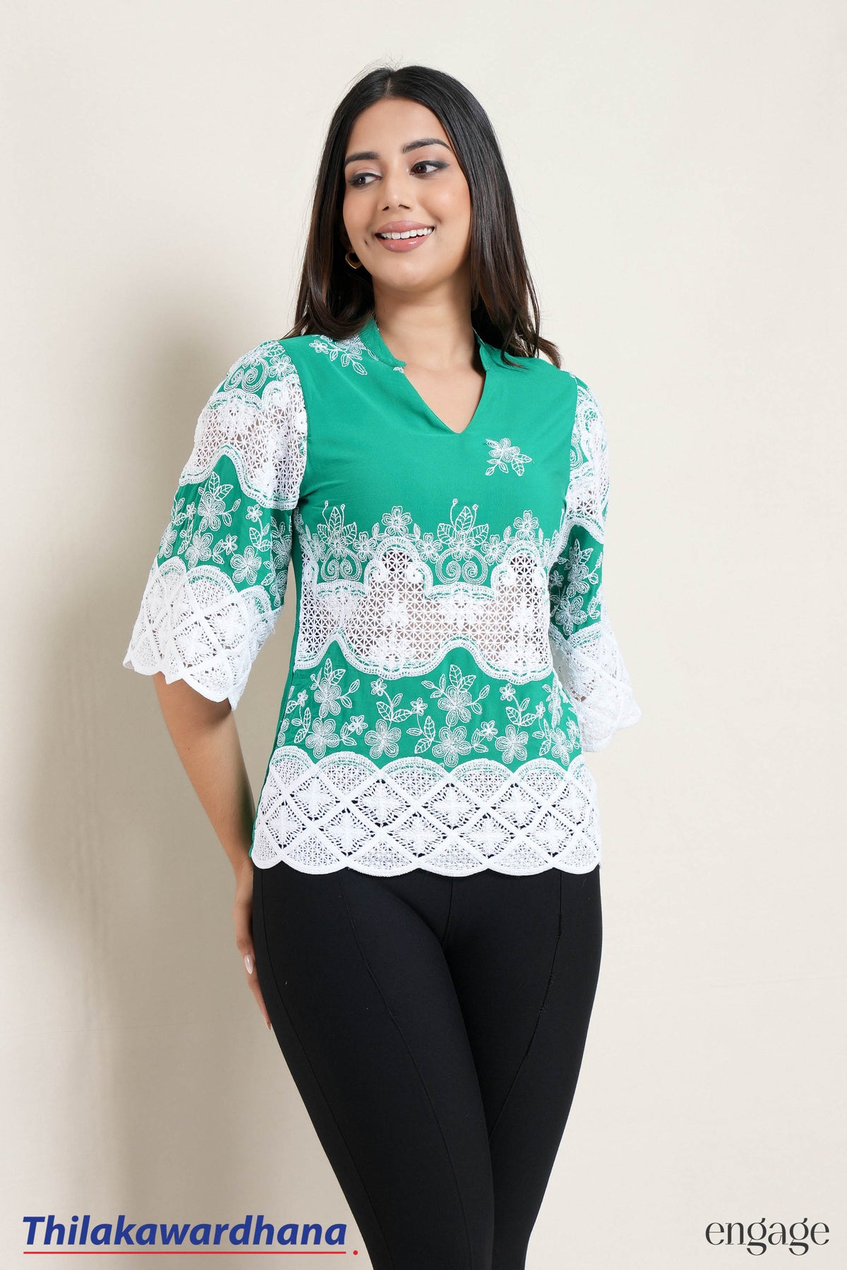 Engage Emerald Lace Bloom Top