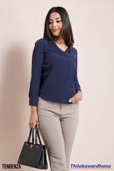 Tendenza Side Buttoned Wrap Shirt