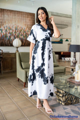 Tendenza Crossover V Neck Maxi Dress