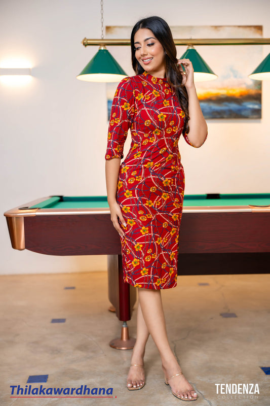 Tendenza Printed Midi Dress