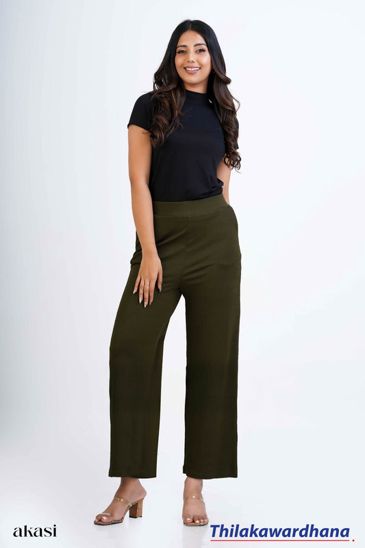 Akasi Olive Grace Relaxed Fit Trouser