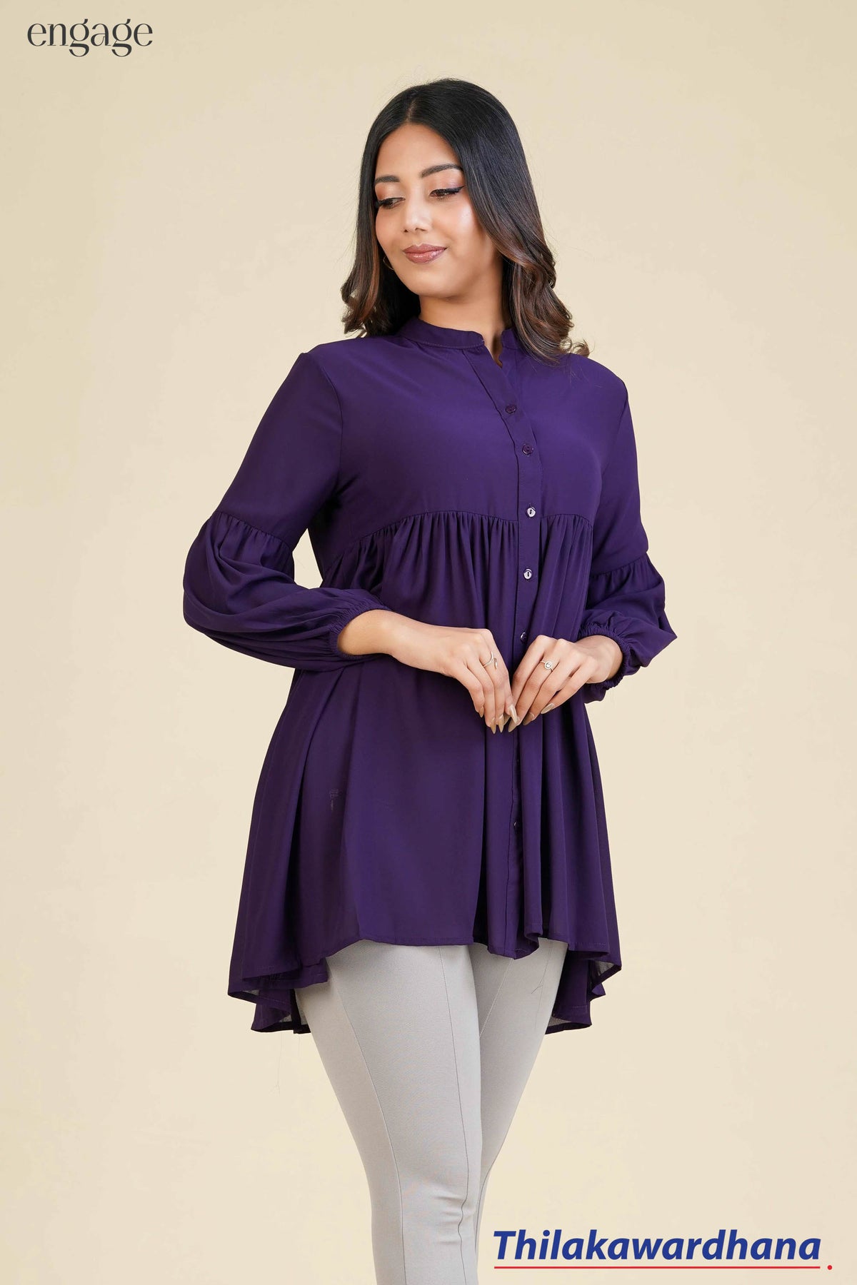 Engage Plum Drape Tunic Top
