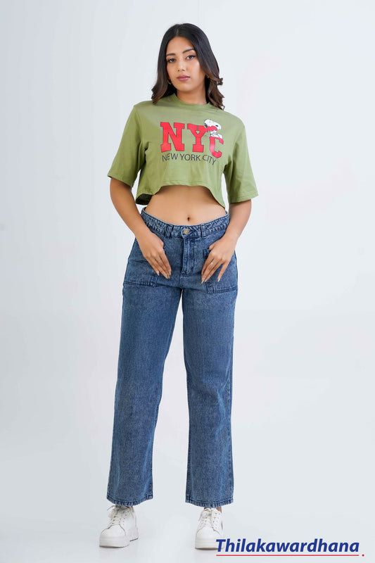 Dark Washed Pocket Detailed Jean