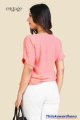 Engage Peach Petal Ruffle Top