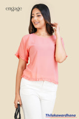 Engage Peach Petal Ruffle Top