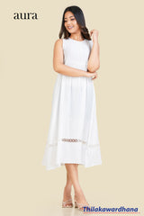 Aura Lace Inserted Midi Dress