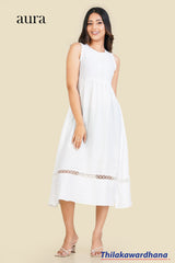 Aura Lace Inserted Midi Dress