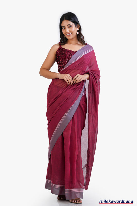 Printed Linen Cotton Saree