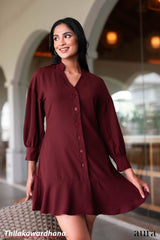 Aura Garnet Grace Button Down Dress