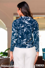 Tendenza Button-Up Printed Blouse