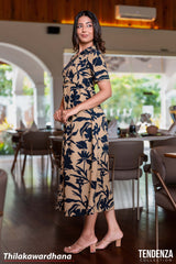Tendenza Lapel Collar Maxi Dress