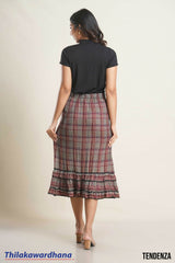 Tendenza Frilled Hem Midi Skirt