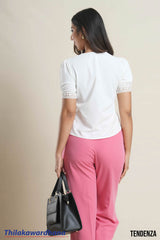 Tendenza Vintage Charm Lace Trim Blouse