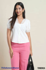 Tendenza Vintage Charm Lace Trim Blouse