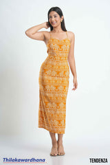 Tendenza Strappy Printed Split Maxi Dress
