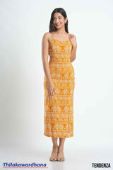 Tendenza Strappy Printed Split Maxi Dress