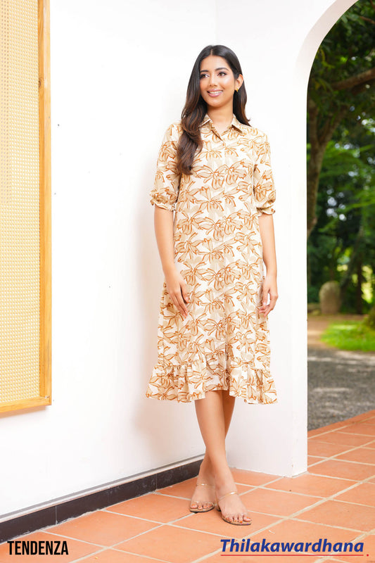 Tendenza Blossom Breeze V Neck Midi Dress