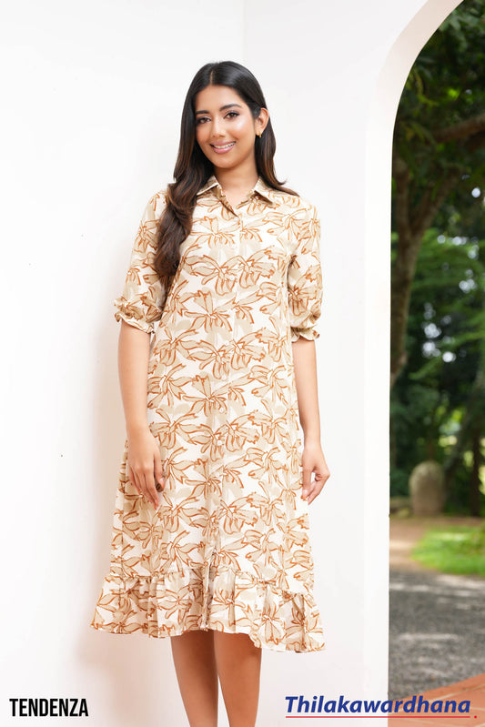 Tendenza Blossom Breeze V Neck Midi Dress