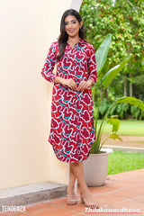 Tendenza Long Sleeve Button Up Shirt Dress