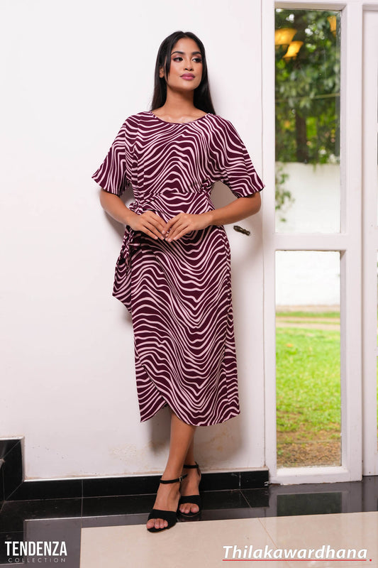 Aura Waves of Elegance Midi Dress