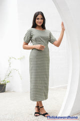 Tendenza Short Sleeve Belted Midi Dress
