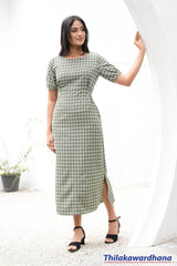 Tendenza Short Sleeve Belted Midi Dress