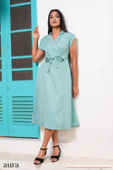 Aura Mint Breeze Wrap WW Dress