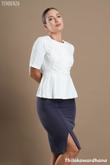 Tendenza Round Neck Pleated WW Top