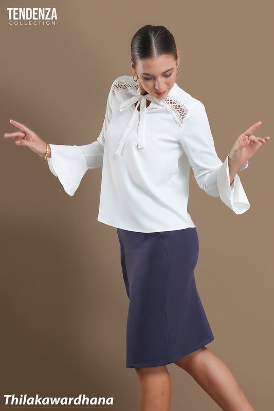 Tendenza Long Sleeve Lace Insert WW Top