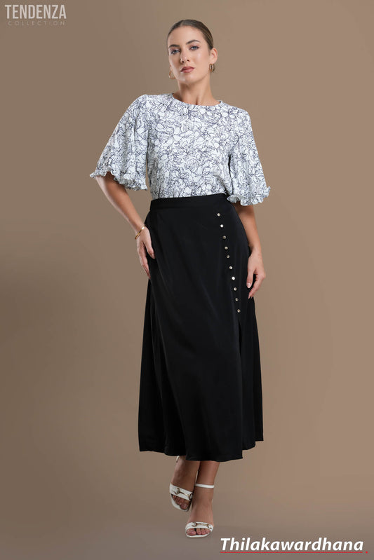 Tendenza Side Buttoned A Line Skirt
