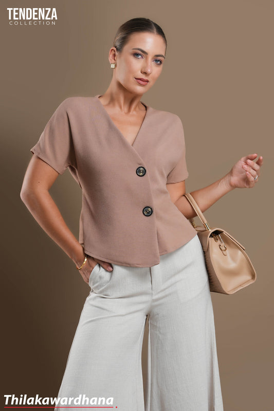 Tendenza Detail Button Haute Elegant Top