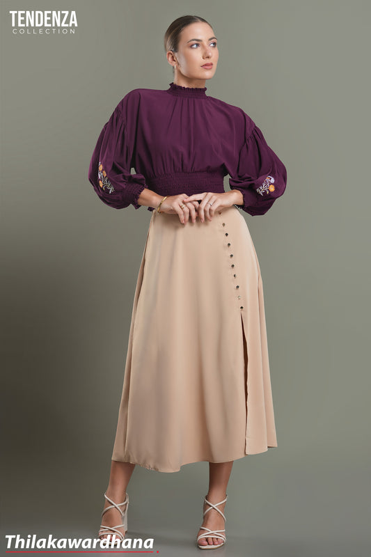 Tendenza Side Buttoned A Line Skirt