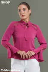 Tendenza Long Sleeve Lace Insert WW Top