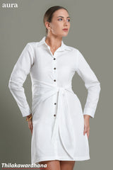 Aura Drape Detail Shirt Dress