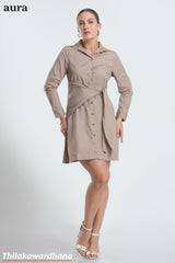 Aura Drape Detail Shirt Dress