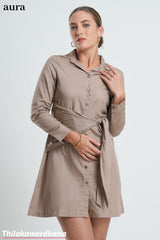 Aura Drape Detail Shirt Dress
