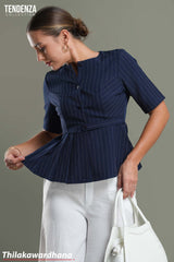 Tendenza Round Neck Pleated WW Top