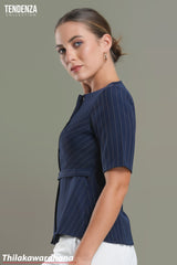 Tendenza Round Neck Pleated WW Top