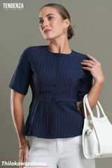 Tendenza Round Neck Pleated WW Top