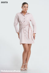 Aura Drape Detail Shirt Dress
