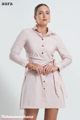 Aura Drape Detail Shirt Dress