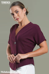 Tendenza Detail Button Haute Elegant Top