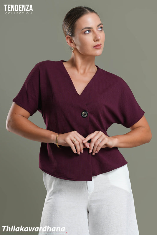 Tendenza Detail Button Haute Elegant Top