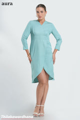 Aura V-Neck Wrap Hem Dress