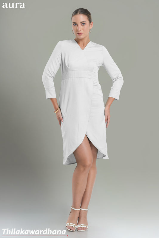 Aura V-Neck Wrap Hem Dress