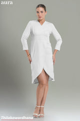 Aura V-Neck Wrap Hem Dress
